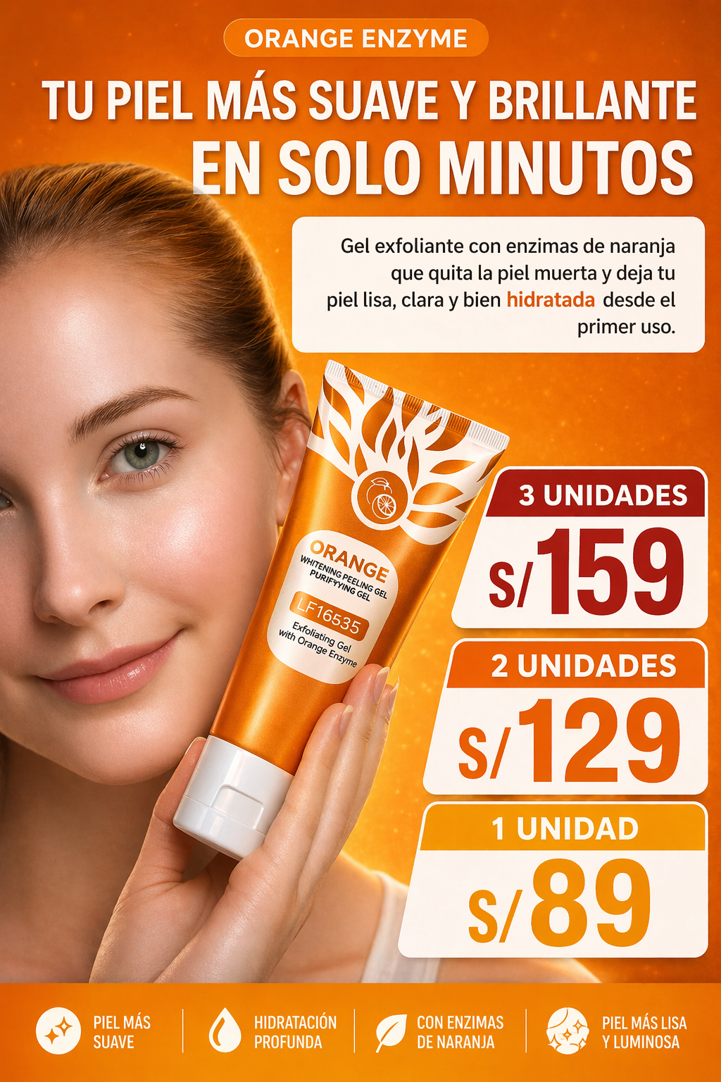 ORANGE EXFOLIANTE - TU PIEL MAS LIMPIA Y RADIANTE EN MINUTOS