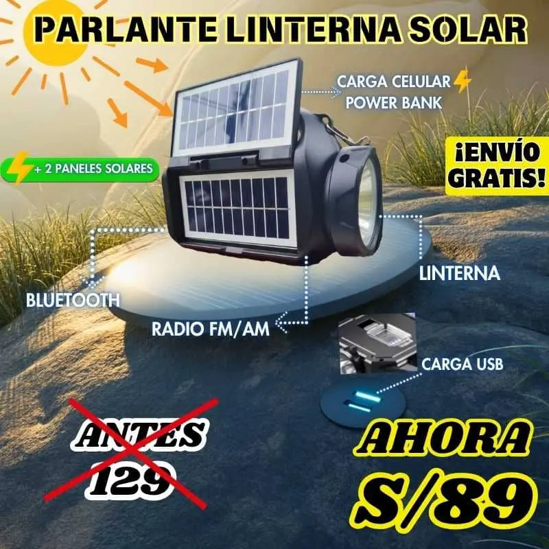 PARLANTE LINTERNA SOLAR